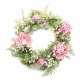 Leaf Design 45cm Artificial Pink Floral Wreath
