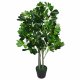 Leaf Design 95cm Umbrella Tree Dark Green Artificial Ficus Plant