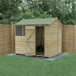 Forest Garden Beckwood Shiplap Pressure Treated 8x6 Reverse Apex Shed ...