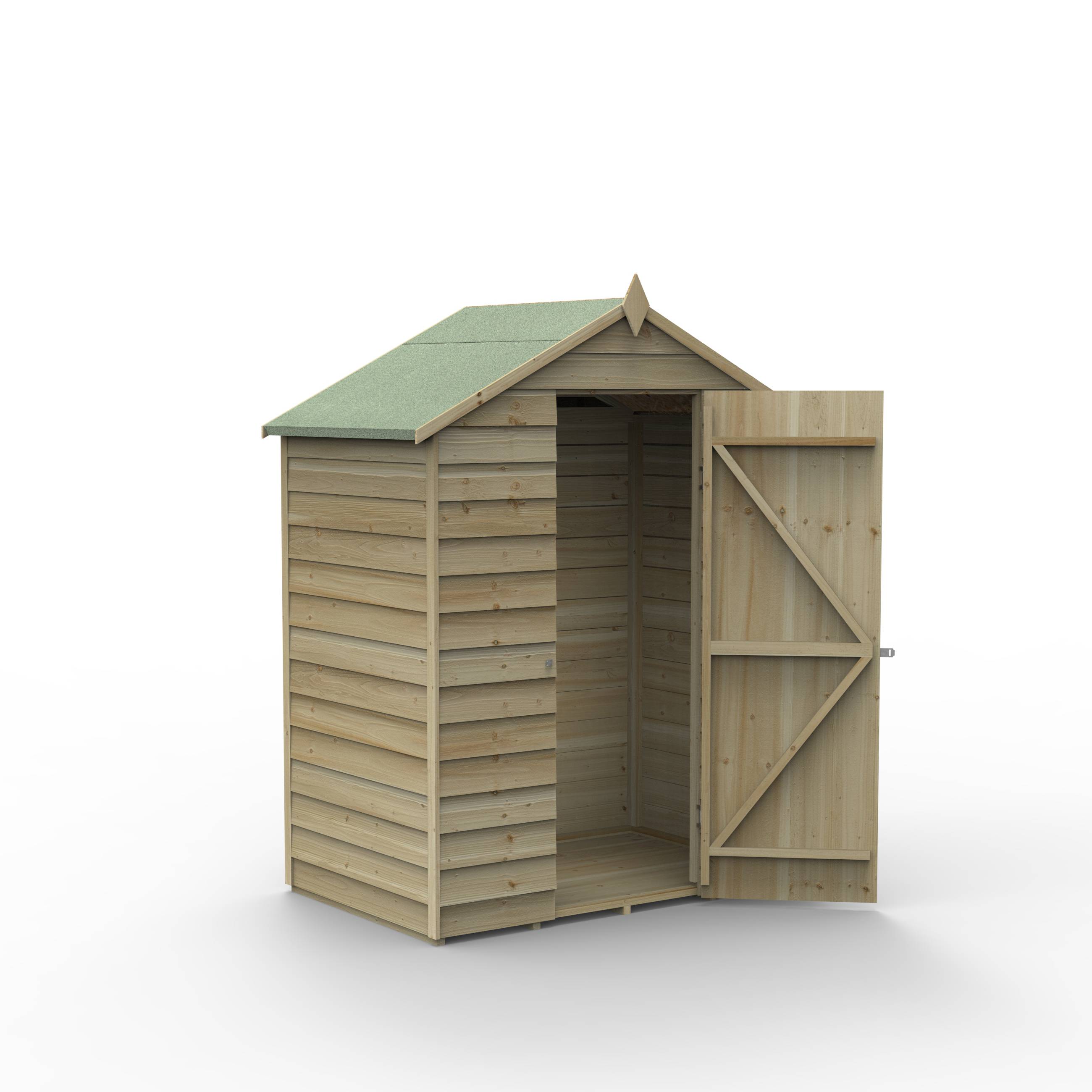 Photos - Inventory Storage & Arrangement Forest Garden 5x3 4Life Overlap Pressure Treated Apex Shed  OPA (No Window)